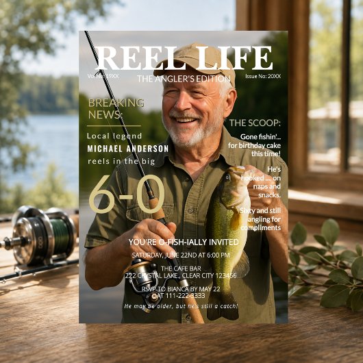Uitnodiging voor visblad voor 60ste verjaardag