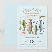 Uitnodiging voor vispensioenfeest (Voorkant / Achterkant)