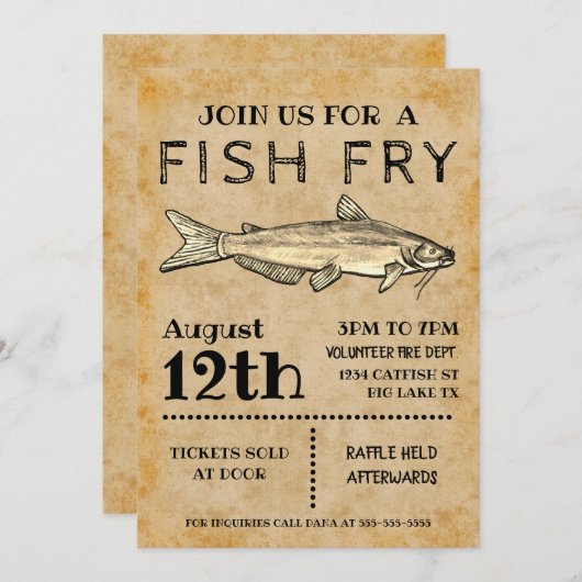 Uitnodiging voor vissen (Voorkant / Achterkant)