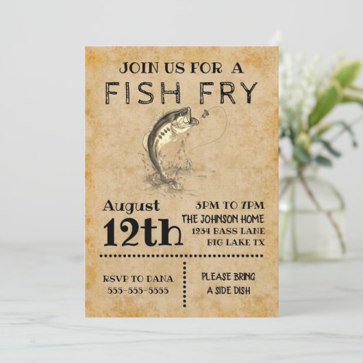 Uitnodiging voor vissen (Staand voorkant)