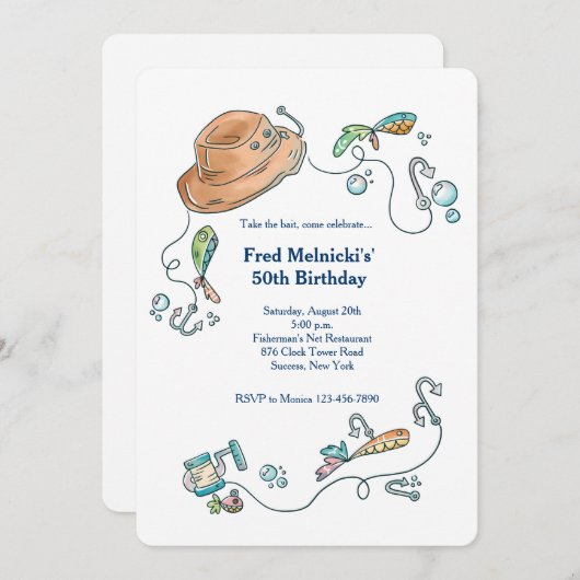 Uitnodiging voor Vissende elementen (Voorkant / Achterkant)