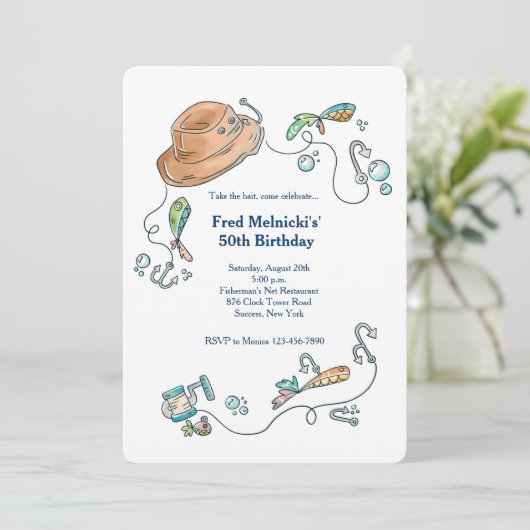 Uitnodiging voor Vissende elementen (Staand voorkant)