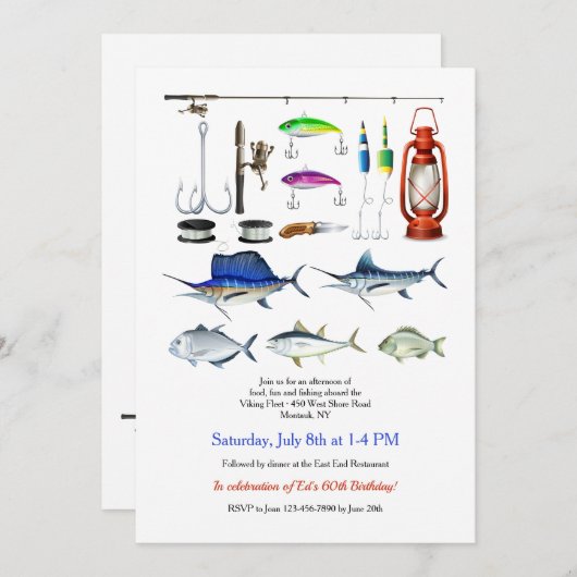 Uitnodiging voor Vissende elementen (Voorkant / Achterkant)