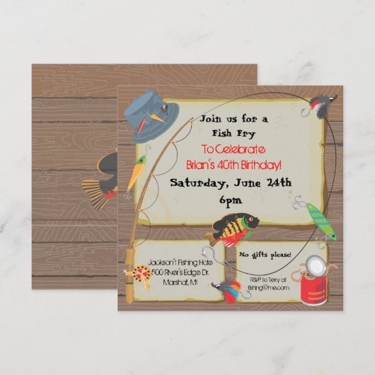 uitnodiging voor Vissende partij (Voorkant / Achterkant)