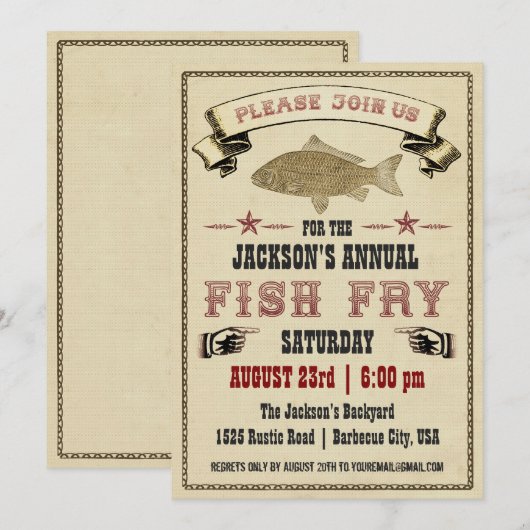 Uitnodiging voor vissoorten (Voorkant / Achterkant)