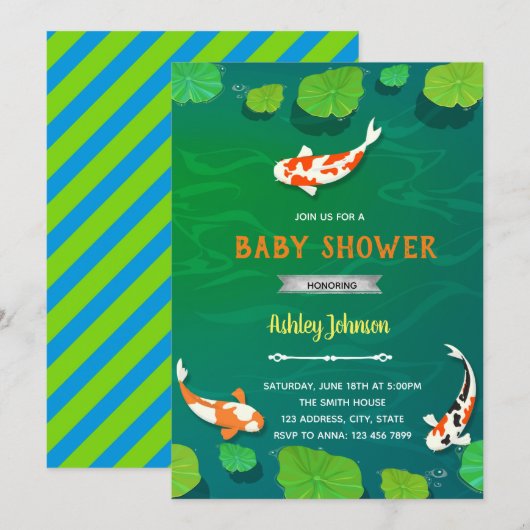 Uitnodiging voor vistjarig Koi (Voorkant / Achterkant)