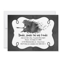 Uitnodiging voor Vliegende Heks Halloween Feest