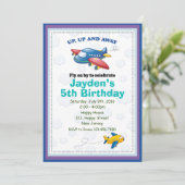 uitnodiging voor vliegtuigverjaardag (Staand voorkant)