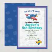 uitnodiging voor vliegtuigverjaardag (Voorkant / Achterkant)