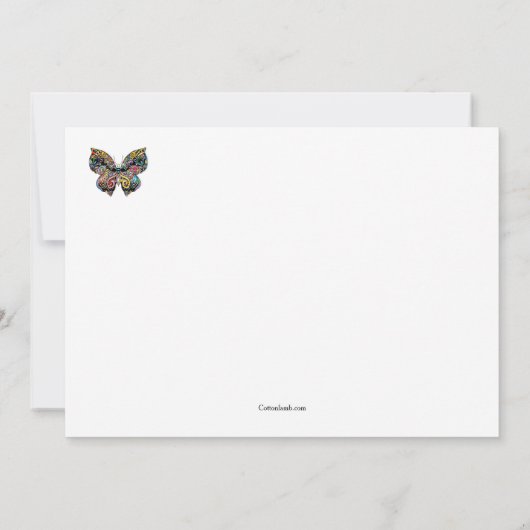 Uitnodiging voor vlinders / gepersonaliseerde noti (Achterkant)
