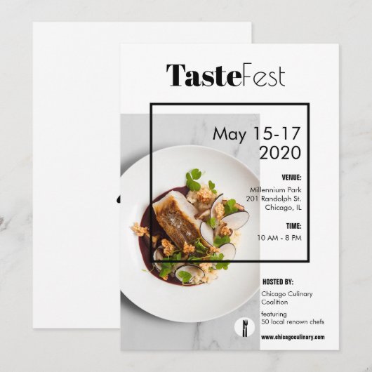 uitnodiging voor voedselvoorziening (Voorkant / Achterkant)