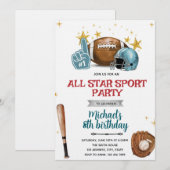 Uitnodiging voor voetbal- en honkbalfeest (Voorkant / Achterkant)