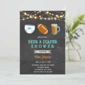 Uitnodiging voor voetbal luier bier (Staand voorkant)