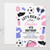 Uitnodiging voor voetbal | Uitnodigingen van de vo (Voorkant / Achterkant)