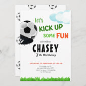 Uitnodiging voor Voetbal Verjaardagsfeest, Digitaa (Voorkant / Achterkant)