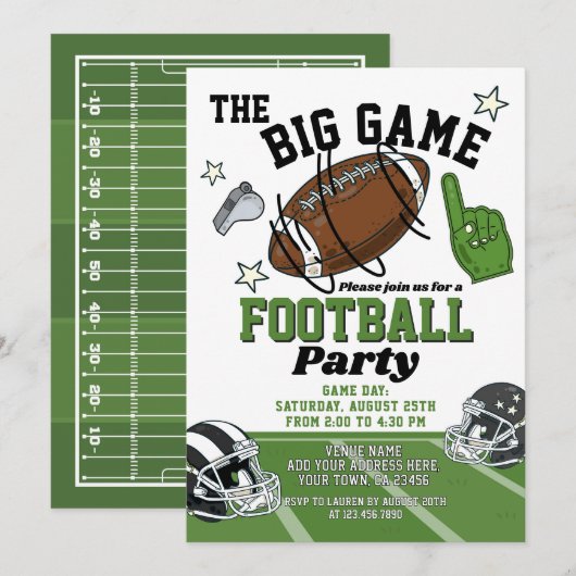 Uitnodiging voor voetbalfeest (Voorkant / Achterkant)
