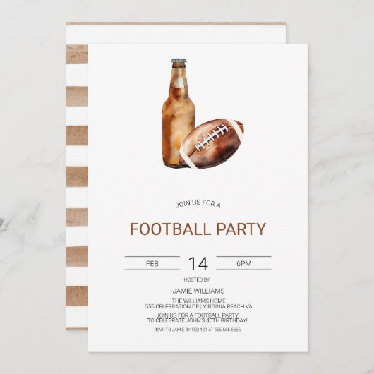 Uitnodiging voor voetbalfeestje, De grote wedstrij (Voorkant / Achterkant)