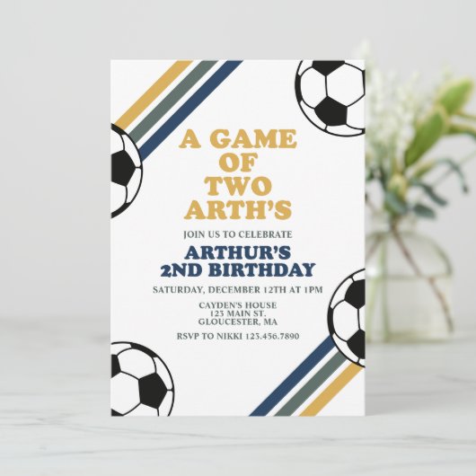 Uitnodiging voor voetbalwedstrijd (Staand voorkant)