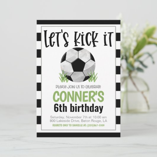 Uitnodiging voor voetbalwedstrijd (Staand voorkant)