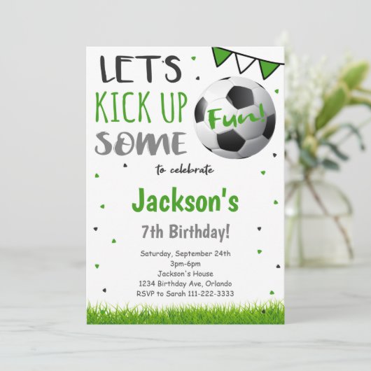 Uitnodiging voor voetbalwedstrijd (Staand voorkant)