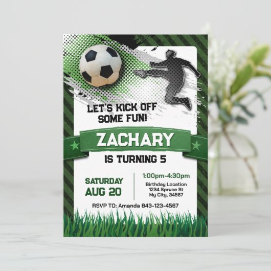Uitnodiging voor voetbalwedstrijd (Staand voorkant)