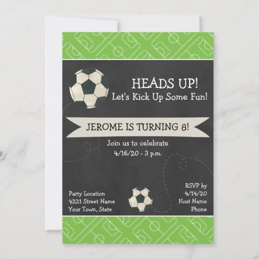 Uitnodiging voor voetbalwedstrijd (Voorkant)