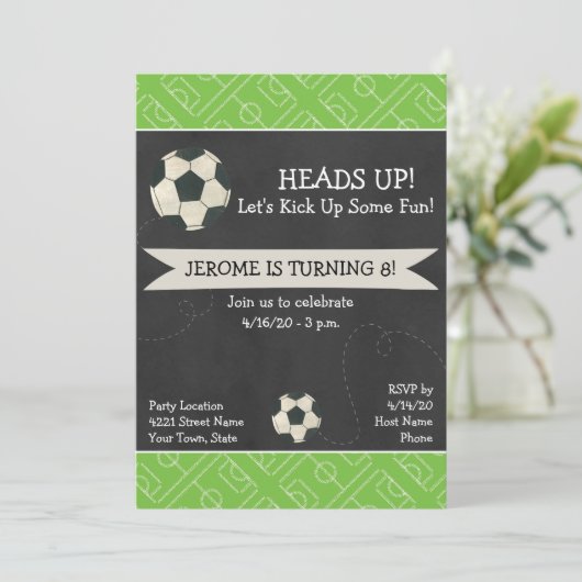 Uitnodiging voor voetbalwedstrijd (Staand voorkant)