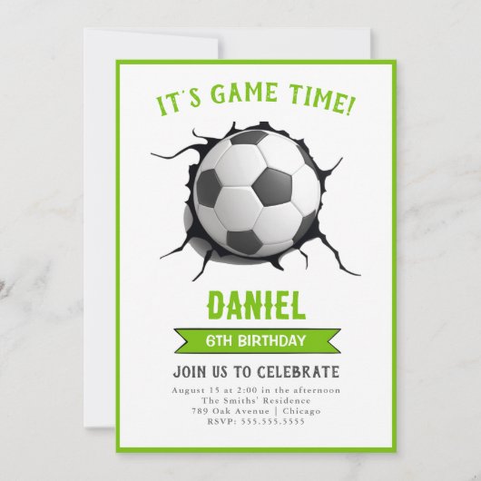 Uitnodiging voor voetbalwedstrijd (Voorkant)