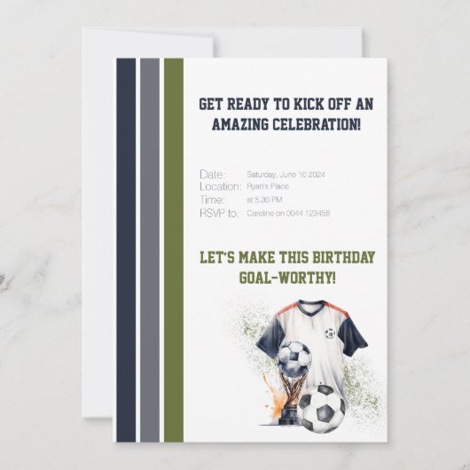 Uitnodiging voor voetbalwedstrijd (Voorkant)