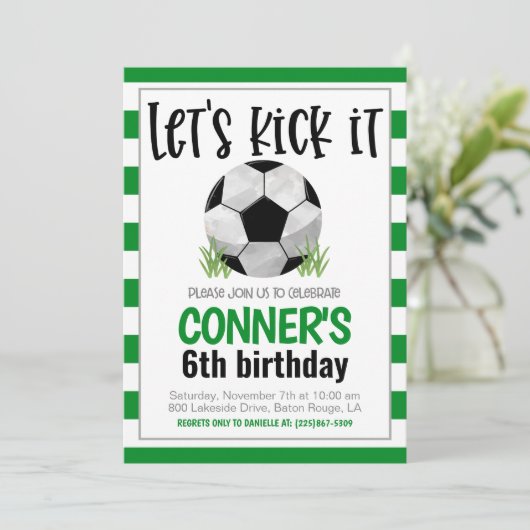 Uitnodiging voor voetbalwedstrijd (Staand voorkant)