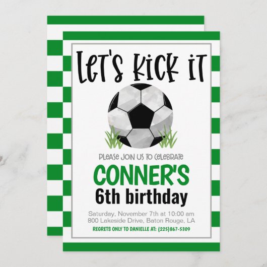 Uitnodiging voor voetbalwedstrijd (Voorkant / Achterkant)