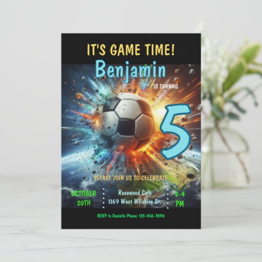 Uitnodiging voor voetbalwedstrijd (Staand voorkant)