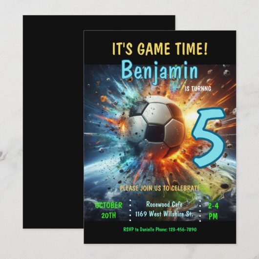 Uitnodiging voor voetbalwedstrijd (Voorkant / Achterkant)