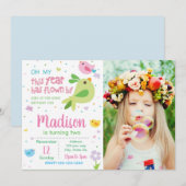 Uitnodiging voor vogelverjaardag met foto (Voorkant / Achterkant)