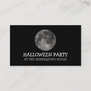 Uitnodiging voor Volle Maan Halloween-feestticket Informatiekaartje