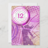 Uitnodiging voor volleybalfeest op roze meisjes (Achterkant)