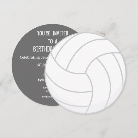 Uitnodiging voor volleybalpartij bij Sportthema (Voorkant / Achterkant)