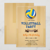 Uitnodiging voor volleybalverjaardagsthema (Voorkant / Achterkant)
