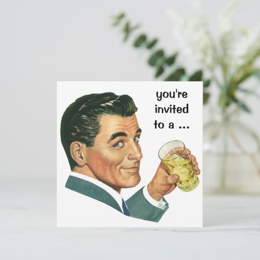  uitnodiging voor volwassen mannelijke geboorte (Staand voorkant)