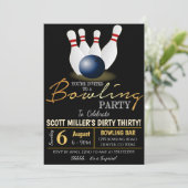 Uitnodiging voor volwassenen bowlingfeest (Staand voorkant)