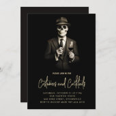 Uitnodiging voor volwassenen Halloween feest met v (Voorkant / Achterkant)