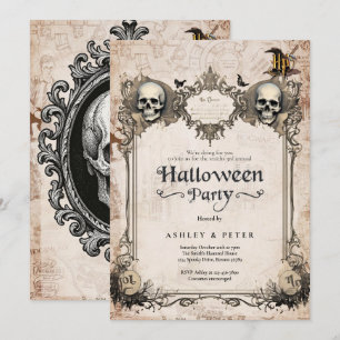 Uitnodiging voor volwassenen Halloween-feest vinta