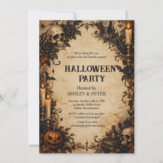 Uitnodiging voor volwassenen Halloween-feest vinta