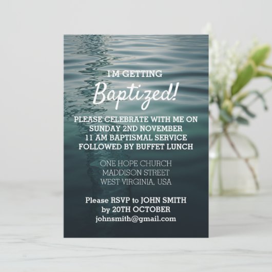 Uitnodiging voor volwassenendoop Kaart (Staand voorkant)