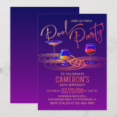 Uitnodiging voor volwassenenpoolfeest (Voorkant / Achterkant)