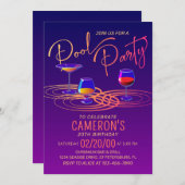 Uitnodiging voor volwassenenpoolparty (Voorkant / Achterkant)