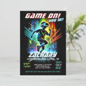 Uitnodiging voor VR-verjaardagsgokfeest Uitnodigin (Staand voorkant)