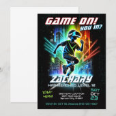 Uitnodiging voor VR-verjaardagsgokfeest Uitnodigin (Voorkant / Achterkant)