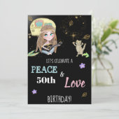 * Uitnodiging voor vrede en liefde voor hippie Bir (Staand voorkant)