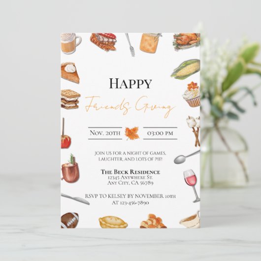 Uitnodiging voor vrienden (Staand voorkant)